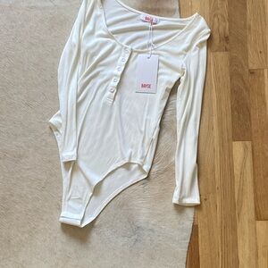 Bayse Women's Cream Long Sleeve Top